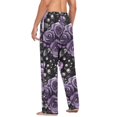 thumbnail image 3 of FORMRS Mens Pajama Pants with Pockets Sleepwear Lounge Bottoms Sizes S-2XL, Purple Roses, 3 of 7