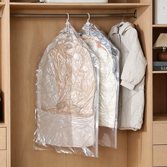 Hanging Vacuum Storage Bag No Pump & Five-Layer Waterproof & Space Saving for Coats Clothes Suits Sealer Clothing Storage Wardrobe Travel by MPOISVA