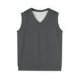 thumbnail image 5 of Huankd Mens Sweater Vest Cable Knit V Neck Sleeveless Pullover Casual Bussiness Knitwear Gray XL, 5 of 5