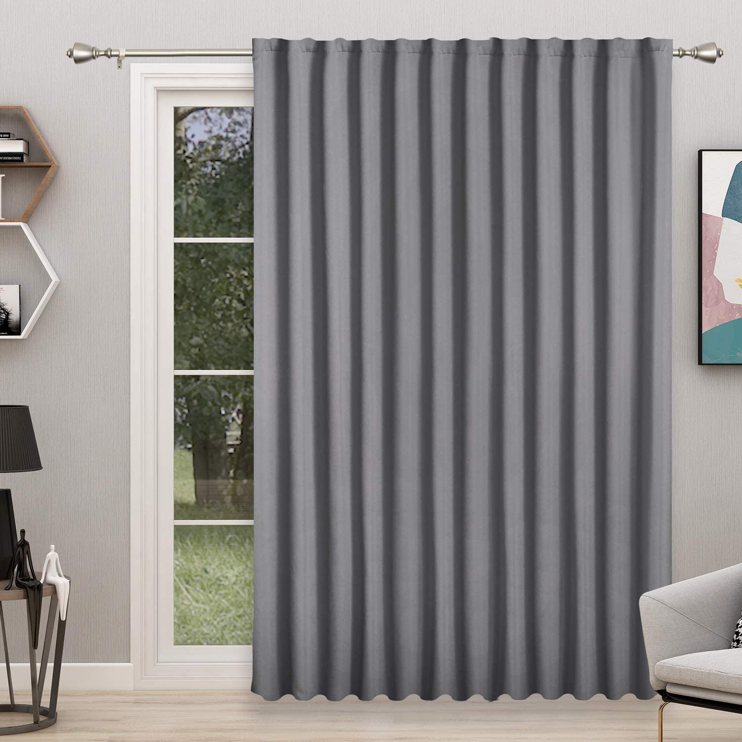 Room Divider Curtain 8 3ft Wide X 8ft Long Navy Blue Blackout Curtains For Bedroom Partition