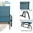 thumbnail image 6 of WYDK Outdoor Glider Rocking Bench Chair Clearance for 2 Person, Patio Loveseat Gliders with 42" High Back for Outside Lawn Garden Deck, Blue, 6 of 9