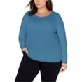 thumbnail image 1 of Camiseta básica acanalada INC para mujer, azul, 0X, 1 of 1