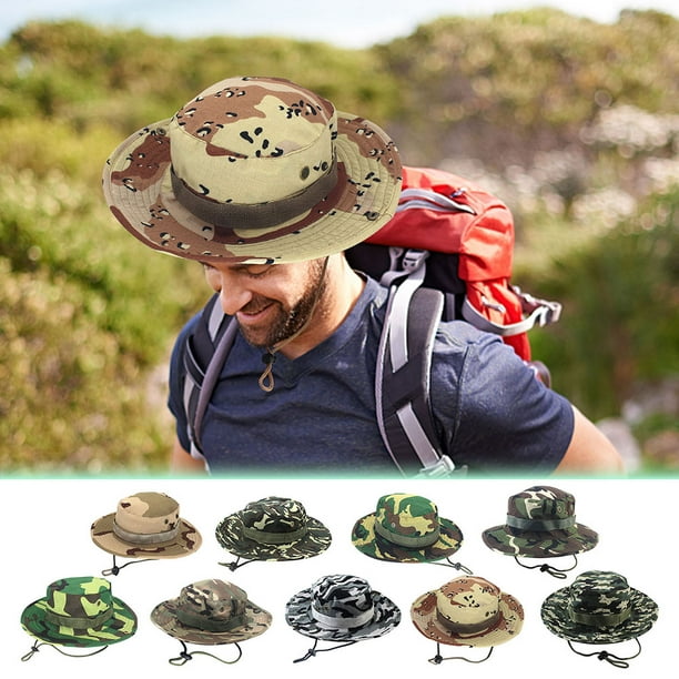 EINCcm Hats for Men Sun Hat Bucket Hat Cowboy Hat Summer Unisex Round  Camouflage Cap for Outdoor Fishing Hiking Climbing Breathable Windproof UV  Protection, Multis E 