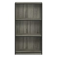 thumbnail image 2 of Furinno Basic 3 Tier Open Bookcase Storage Shelf Organizer, Oak Gray/Black, 2 of 5
