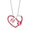 Silver, variant on Arrow Heart Pendant Necklace with Pink & Rose Swarovski Crystals in Sterling Silver