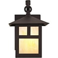 thumbnail image 4 of 5.5 inch 1 Light Bronze Outdoor Wall Lantern Pendant Lighting Fixture with Iridescent Tiffany Glass Shade backed with Hand Crafted Solid Brass material for patio, front porch, entryway and more, 4 of 6