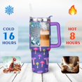 thumbnail image 4 of 40oz Spring Forest Mushroom Stainless Steel Flip Straw Tumbler Spill Proof Travel Cup Double Wall Vacuum Insulated Coffee Mug with Top Handle, 4 of 6