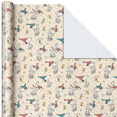 haar Herinnering Bederven Peanuts® Snoopy and Woodstock Wrapping Paper Roll, 25 sq. ft. - Walmart.com