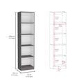 thumbnail image 3 of Knubmt 5 Shelf Open Book Storage Rack Bookshelf Bookcase for Home, Office, Gray + White, 3 of 5