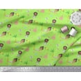 thumbnail image 2 of Soimoi Green Velvet Fabric Girl & Sand Castle Beach Fabric Prints By Yard 58 Inch Wide, 2 of 3
