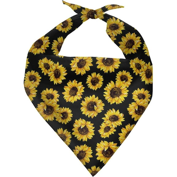 Sunflower Dog Bandanas Birthday Gift Washable Dog Bib Kerchief Scarf Adjustable Accessories for Small to Large Dog Puppy Cat Soft Triangle Scarf