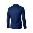 thumbnail image 3 of NoxwB Men's Trendy Plus Size Solid Color Suit Blazer Casual Wedding Business Jacket Notched-Lapel One-Button Long Sleeve Coat Blue 3XL, 3 of 3