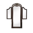 thumbnail image 2 of Benjara Liana 64 Inch Vanity Table Mirror, 3 Panels, Crown Carvings and Scrollwork, 2 of 5