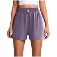 thumbnail image 3 of vigerkar Yoga Shorts for Women Wide Leg High Waist SweatShorts Baggy Gym Shorts Exercise Shorts Sexy Lounge Short Leggings Purple, L, 3 of 7