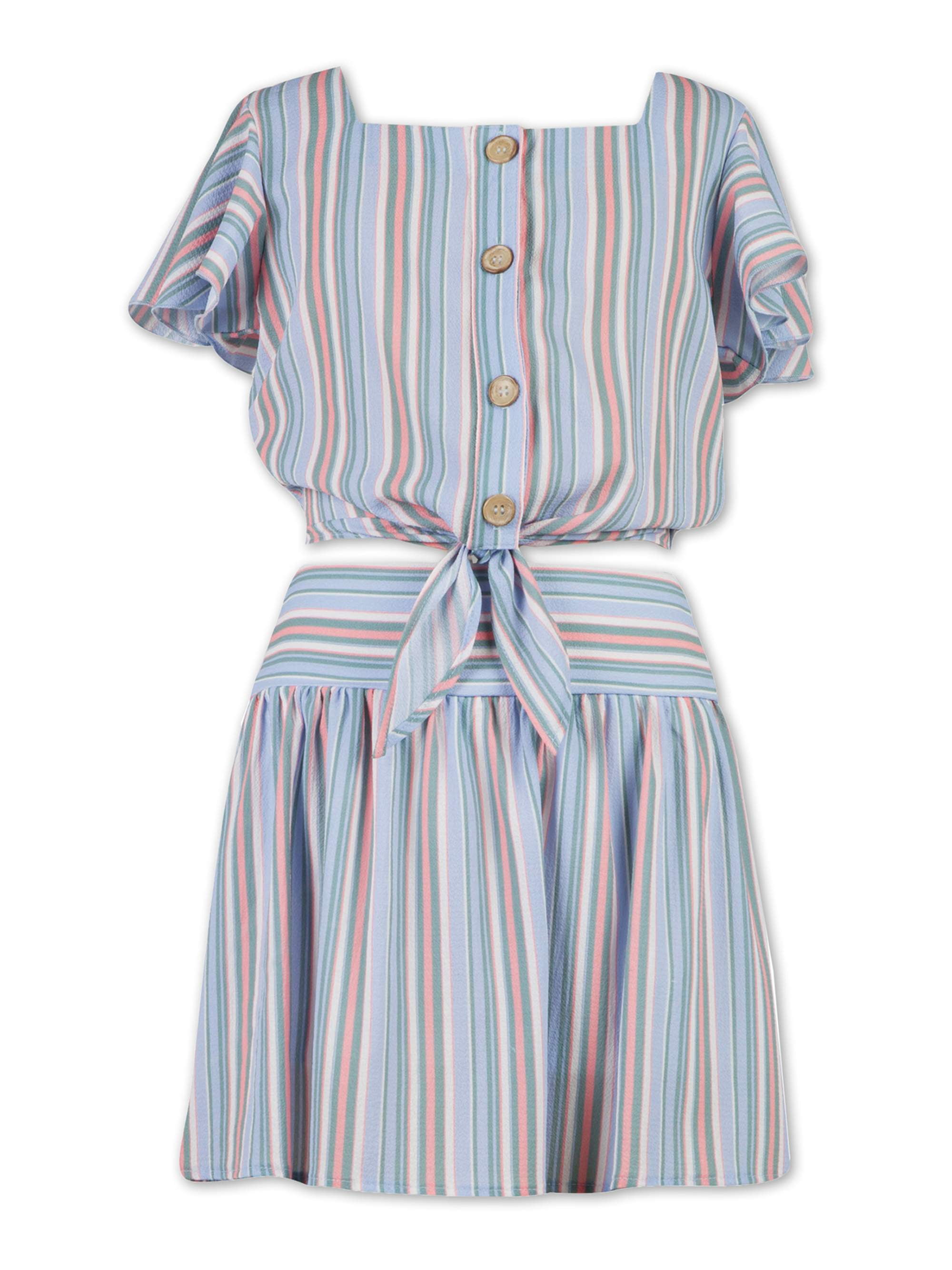 Speechless Girls Big Tie Front Bubble Top