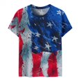 thumbnail image 3 of Jophufed Summer Tops for Women 2025 Summer Casual Crewneck Short Sleeve T-Shirts Flag Print Fit Basic Tops Tees Blouses Labor Day Sale, 3 of 5