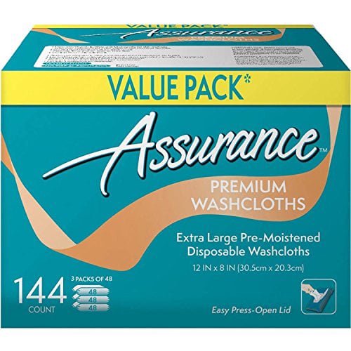 Assurance Premium Washcloths Value Pack 144 Count.