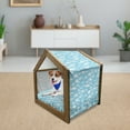 thumbnail image 3 of Blue and White Pet House, Cartoon Sky with Fluffy Clouds Clear Day Pattern, Outdoor & Indoor Portable Dog Kennel with Pillow and Cover, 5 Sizes, Pale Blue Pale Blue, by Ambesonne, 3 of 5
