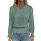 thumbnail image 2 of Ailaofu Womens Tops V Dressy Casual Neck Long Sleeve Shirts Buttons Business Casual Tops, 2 of 6