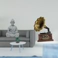 thumbnail image 2 of Estatua de mono, figura de resina, adorno de Buda meditador, escultura en miniatura de arenisca vintage, hecha a mano para sala de estar, escritorio,, 2 of 8