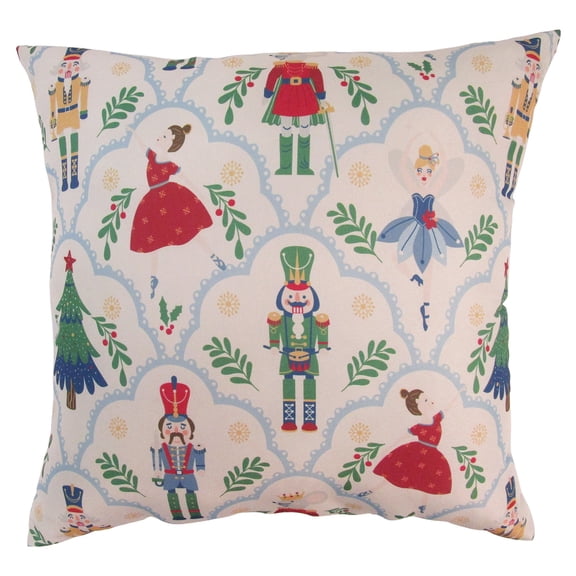 Mainstays 16" x 16" Reversible Decorative Outdoor Throw Pillow, Nutcracker