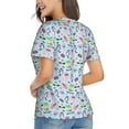 thumbnail image 3 of Vsdgher Cartoon Animals Women Shirts V Neck Short Sleeve Tops T-Shirt Basic Tees, S to 3XL3X-Large, 3 of 5