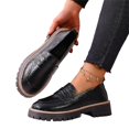 thumbnail image 2 of Willtoo Womens Platform Loafers Round Toe Slip On Casual Dress Shoes Fashion Chunky Lug Sole Walking Shoes for Daily Wear, 2 of 6