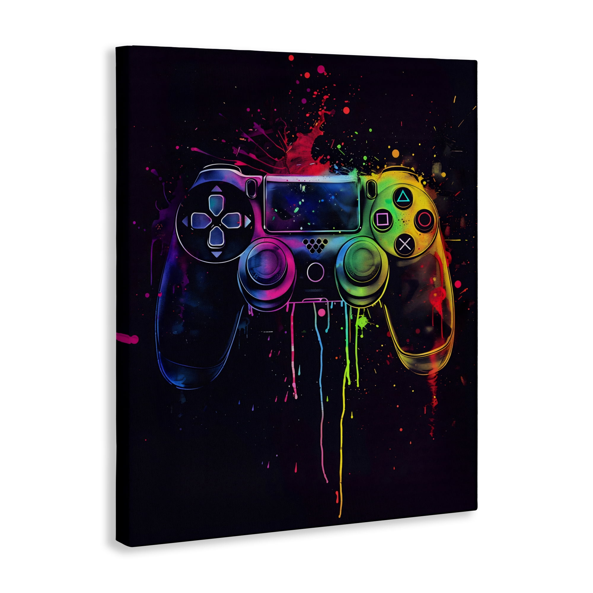 Stupell Industries Rainbow Glow Gaming Controller Canvas Wall Art, design by Creative Studio