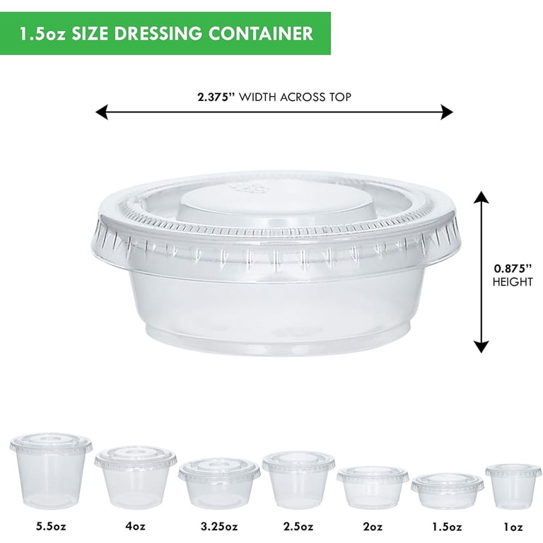 Galashield, Clear Plastic Portion Cups with Lid, 1.5 oz, 100 Sets -  Walmart.com