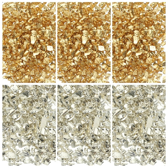 6 Colors Crushed Glass Chips, 1-3mm Irregular Glitter 34g, Solid Color