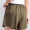 thumbnail image 6 of Clearance under $5 JINMGG 2025 Summer Plus Womens Shorts Clearance,Women's Shorts High Waist Linen Loose Casual Thin Wide Leg Linen Shorts Army Green S, 6 of 9