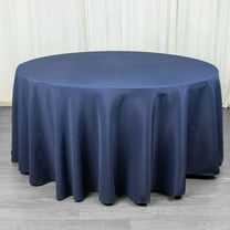 Efavormart 120" Seamless Premium Polyester Table Linens Round Commercial Grade Tablecloth For Wedding Banquet Restaurant - Navy Blue