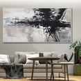 thumbnail image 4 of abstract minimalist black and white paintings, large original abstract landscapes murals, handmade art, large canvas art paintings,(114*229cm)45*90 Inches,Unstretched,Frameless, 4 of 4