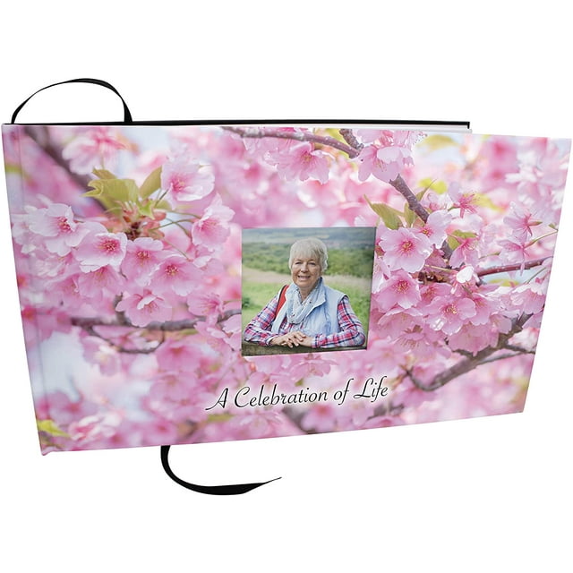 Cherry Blossom Matching Themed 'Celebration of Life' Guest Book for