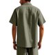 thumbnail image 5 of pstuiky Camisa de manga corta para hombre, Camisa de verano elástica informal holgada con media cremallera y solapa de manga corta para hombre camisas casuales para hombre l, 5 of 9