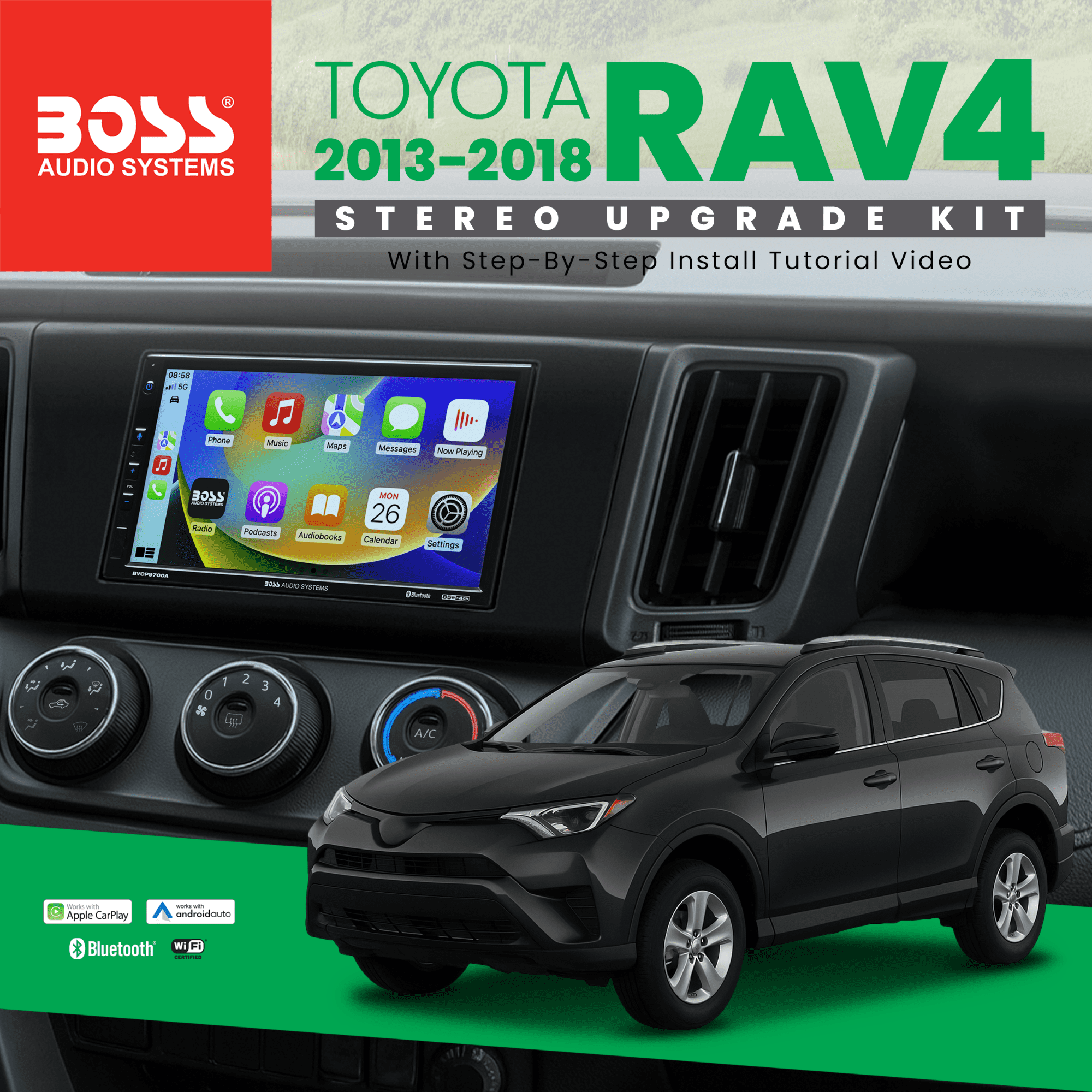 Boss Audio Systems Toyota RAV4 2013-2018 Factory Stereo Upgrade Kit