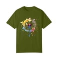 thumbnail image 2 of NAMTYQX Tops for Women Trendy Summer Soft Hip Muster Short Sleeve Lightweight Baggy Patterned Crew Neck Plus Size Blouses for Women Army Green Size S, 2 of 4