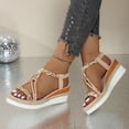 thumbnail image 2 of Dsscvnef Sandales Confortables pour Femmes Chaussures de Plage Décontractées Respirantes à Bout Ouvert Talon Compensé pour Usage Quotidien Printemps Été Automne, 2 of 5