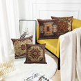 thumbnail image 6 of Set of 4 Throw Pillow Covers Tribal Abstract Dark Red and Yellow Vintage Carpet Pattern Decorative Pillow Cases Home Decor Standard Square 20x20 Inches Pillowcases, 6 of 6