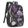 thumbnail image 3 of 17 Inch Lightweight Backpack,PVC Waterproof Oxford Fabric, Ergonomically Designed, with Large Capacity, Monarch Butterfly Aesthetic, 3 of 5