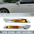 thumbnail image 2 of 1 Pair Sequential Blink Fender Indicator Side Marker Turn Signal Light 63137154169 for BMW Silver Tone, 2 of 6