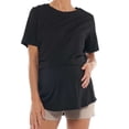 thumbnail image 4 of Hxshgdsn Maternity Nursing Cotton T Shirt with Side Access Short Sleeve Crew Neck Tees for Pregnant Women Comfy Summer Casual Outfits（Black/XL）, 4 of 6