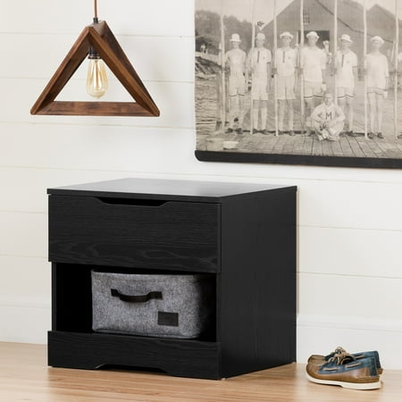 Holland 1 Drawer Nightstand Black Oak - South Shore