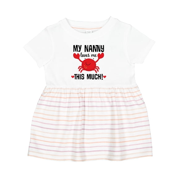 Inktastic Nanny Loves Me Grandson Girls Baby Dress