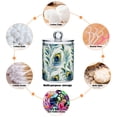 thumbnail image 6 of Yayeee 2 Pack Qtip Holder Bathroom Cotton Swab Canister with Lid Clear Dispenser Set, Peacock Feather, 6 of 6