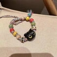 thumbnail image 6 of XISAOK Round Beaded Ceramic Big-Eyed Cat Bracelets Cold Wind Hip-hop Tassels Jewelry, 6 of 10