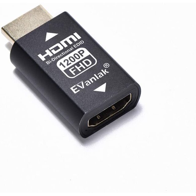 EVanlak Hdmi Edid Emulator Passthrough 3rd Generrtion Premium Aluminum Eliminated Emulator Adapter Work with Mac