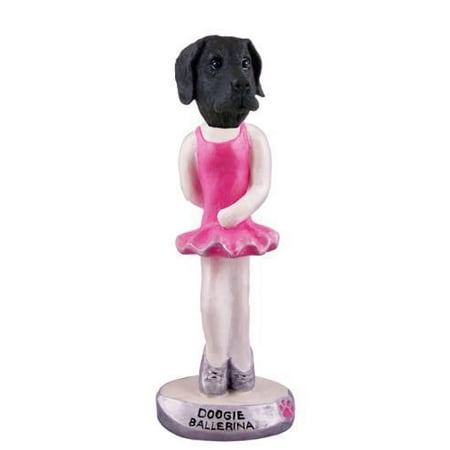 Black Great Dane Figurine - Great Dane Black w/Uncropped Ears Ballerina Doogie Collectable Figurine