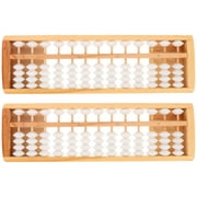 2pcs Students Calculating Abacus Wooden Abacus Arithmetic Soroban Student Calculating Counting frame Tool,