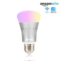 HURRISE Wifi Light Bulb LED Bulb E27 7W Dimmable Night Light Wireless Wi-Fi RGB Multi-color